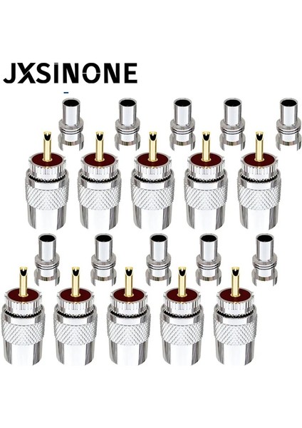 10 Adet Tarzı Jxsınone Uhf Erkek PL259 Fiş Lehim Adaptörü Redüktörlü Rg8 RG213 LMR400 Koaksiyel Kablo, Ham Radyo Anten Konektörü (Yurt Dışından)