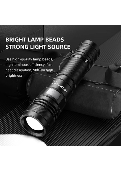 A12-2000MAH 2022 Yeni Superfire A12 Yakınlaştırma El Feneri Su Geçirmez 15W Uzun Menzilli Şarj Edilebilir Kamp Balıkçılık Açık Projektör (Yurt Dışından) indirimleri