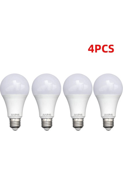7W Tarzı 4 Adet Pır Hareket Sensörü Lamba E27 LED Radar Ampul Smdır Hareket Sensörü Lamba Ampul Güvenlik Işığı (Yurt Dışından)