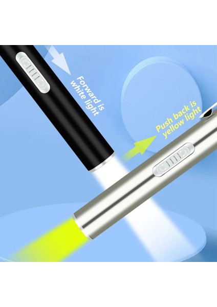 Gümüş USB Şarj Edilebilir Tıbbi Kullanışlı Kalem Işık Mini Hemşirelik El Feneri LED Torch Lambası Paslanmaz Çelik Klip Cep LED El Feneri (Yurt Dışından) fırsatları