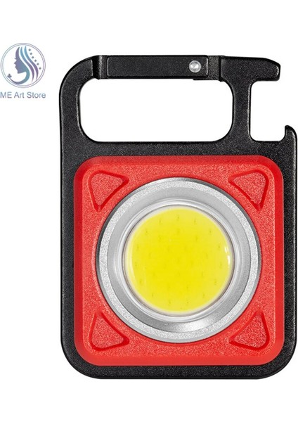 Kırmızı Çok Fonksiyonlu Mini Parlama Cob Anahtarlık Kolye Işık USB Şarj Acil Işık Güçlü Manyetik Onarım Çalışması Açık Kamp (Yurt Dışından)