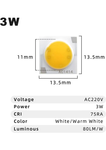 Beyaz Stil 3W-AC1414 Lot 3W 5W 7W 9W 12W 15W Usb-Hıd AC220V Cob LED A Yüzey Işık Kaynağı Spotlight Downlight Için LED Boncuk (Yurt Dışından)