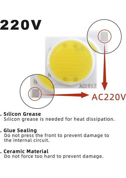 Beyaz Stil 3W-AC1414 Lot 3W 5W 7W 9W 12W 15W Usb-Hıd AC220V Cob LED A Yüzey Işık Kaynağı Spotlight Downlight Için LED Boncuk (Yurt Dışından) modelleri