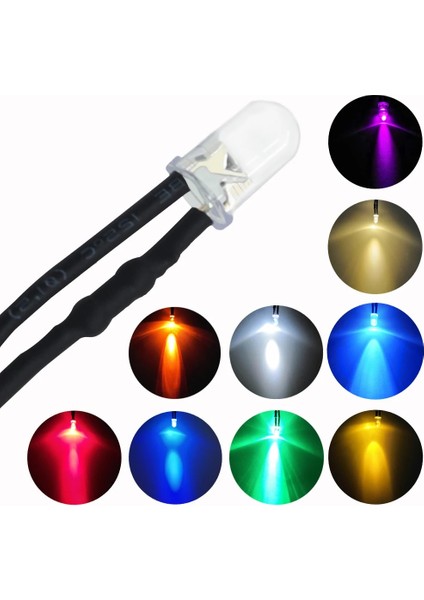 Yeşil mm Ön Kablolu LED Yuvarlak Işık Lamba Ampul Boncuk Kablo Dc 12 V 20 cm Beyaz Dekorasyon Işık Yayan Diyotlar Önceden Lehimlenmiş (Yurt Dışından)
