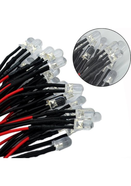 Yeşil mm Ön Kablolu LED Yuvarlak Işık Lamba Ampul Boncuk Kablo Dc 12 V 20 cm Beyaz Dekorasyon Işık Yayan Diyotlar Önceden Lehimlenmiş (Yurt Dışından)