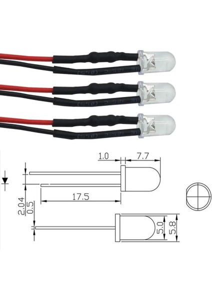 Yeşil mm Ön Kablolu LED Yuvarlak Işık Lamba Ampul Boncuk Kablo Dc 12 V 20 cm Beyaz Dekorasyon Işık Yayan Diyotlar Önceden Lehimlenmiş (Yurt Dışından)