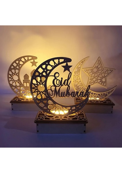 Mor Ramazan Dekorasyon Festivali Ahşap Ay Yıldız Işıkları Deco Yatak Odası Dekorasyonu Ramada Ramazan Parti Aydınlatma Dekoratif Lambalar (Yurt Dışından)