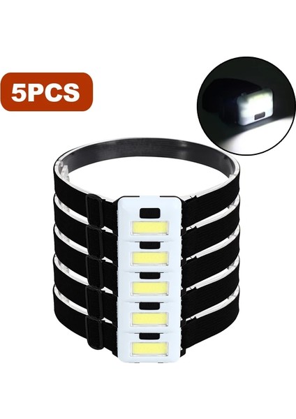5 Adet 3W Cob LED Far Süper Parlak Su Geçirmez 3 Mod Açık Bisiklet Tırmanma Yürüyüş Balıkçılık Çalışma El Feneri Kafa Feneri (Yurt Dışından)