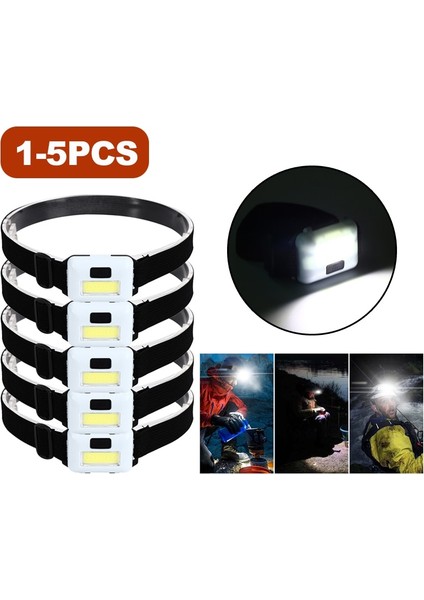 5 Adet 3W Cob LED Far Süper Parlak Su Geçirmez 3 Mod Açık Bisiklet Tırmanma Yürüyüş Balıkçılık Çalışma El Feneri Kafa Feneri (Yurt Dışından) fiyatları