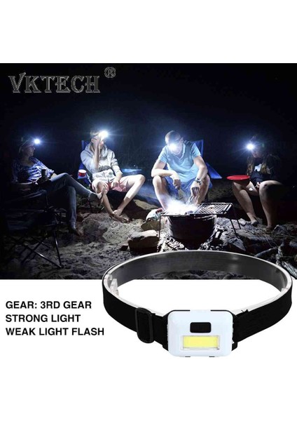 5 Adet 3W Cob LED Far Süper Parlak Su Geçirmez 3 Mod Açık Bisiklet Tırmanma Yürüyüş Balıkçılık Çalışma El Feneri Kafa Feneri (Yurt Dışından) fırsatları