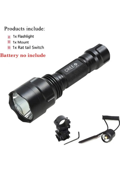Bir Stil D Anjoet C8 Taktik El Feneri Yeşil Kırmızı Beyaz LED Işık Xm-L T Lümen 1 Modu Alüminyum Torch Lambası Avcılık Balıkçılık (Yurt Dışından)