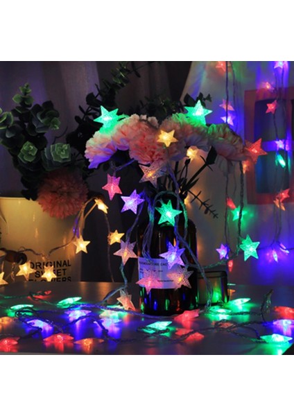 USB Stili Çok Renkli LED Yıldız Dize Işıklar Noel Çelenk Pil USB Powered Düğün Parti Perde Dize Peri Lambaları Ev Için (Yurt Dışından)