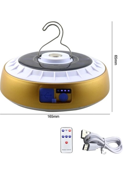 Altın Yeni Kamp Feneri Şarj Edilebilir Taşınabilir Güneş Işığı Çadır Işığı Kamp Aydınlatma Güçlü Spot Yakınlaştırma Çalışma Lambası Tamir Led'i (Yurt Dışından)