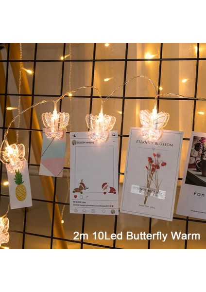 2M10LEDKELEBEKSICAK LED Fotoğraf Dize Işıkları Akülü Noel Peri Pırıltı Işıklar Asılı Resim Yatak Odası Duvar Düğün Dekor Için Klipler ile (Yurt Dışından)