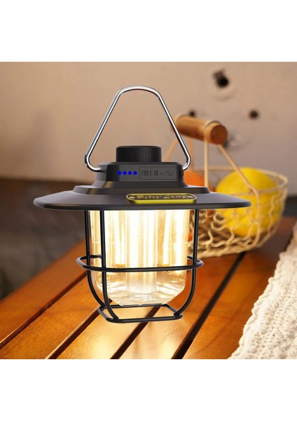 Şampanya LED Dekoratif Asma Işıklar Su Geçirmez Retro Kamp Aydınlatma Tip-C Dış Mekan Seyahat Için Kanca Pil Göstergesi ile Şarj (Yurt Dışından) indirimleri