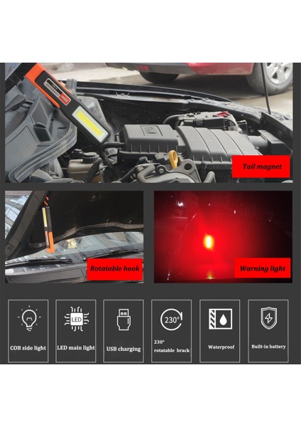 Güçlü Cob LED Çalışma Işığı Araba Garaj Mekanik Lamba USB Şarj Edilebilir El Feneri Manyetik Torch Acil Işık Uyarı Işığı (Yurt Dışından) fırsatları