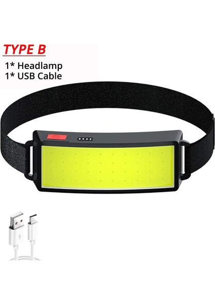 B Cob LED Far Derecesi Geniş Menzilli Projektör Farlar USB Şarj Edilebilir 3 Mod Pil ile Su Geçirmez Far (Yurt Dışından)