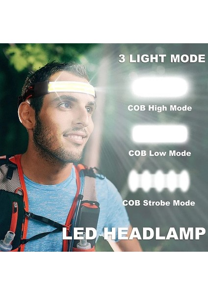 B Cob LED Far Derecesi Geniş Menzilli Projektör Farlar USB Şarj Edilebilir 3 Mod Pil ile Su Geçirmez Far (Yurt Dışından) fırsatları