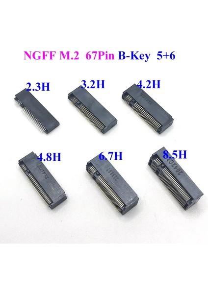 M-Key Stili 5,5 Saat 1 Adet Yenı M.2 Konektörü 67 P A B E M Anahtar Ngff Arayüz Soketi SSD H = SSD Yuvası Ngff Soket (Yurt Dışından) fiyatları