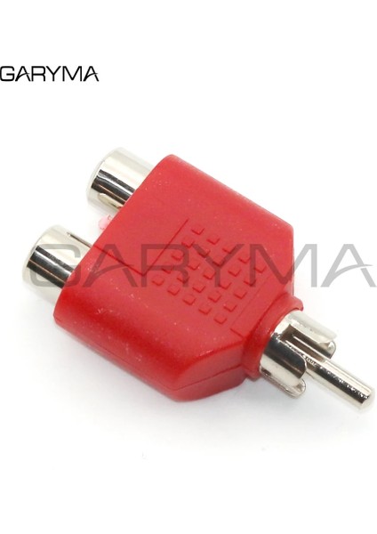 Kırmızı Stil 1 Erkek 2 Kadın Rca Y Splitter Av Ses Video Fişi Dönüştürücü Av Jack Rca Fiş Çift Adaptör (Yurt Dışından)