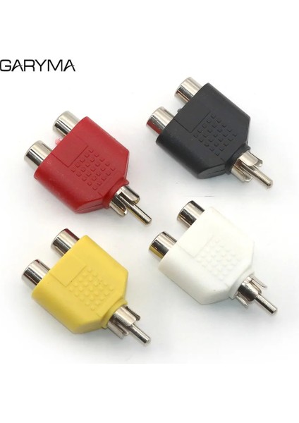 Kırmızı Stil 1 Erkek 2 Kadın Rca Y Splitter Av Ses Video Fişi Dönüştürücü Av Jack Rca Fiş Çift Adaptör (Yurt Dışından) fiyatları
