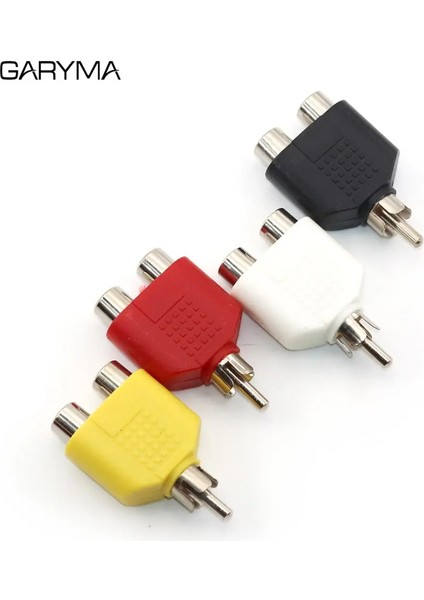 Kırmızı Stil 1 Erkek 2 Kadın Rca Y Splitter Av Ses Video Fişi Dönüştürücü Av Jack Rca Fiş Çift Adaptör (Yurt Dışından) fırsatları