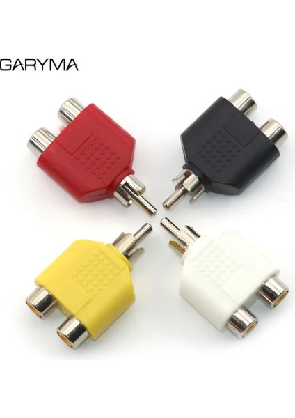 Kırmızı Stil 1 Erkek 2 Kadın Rca Y Splitter Av Ses Video Fişi Dönüştürücü Av Jack Rca Fiş Çift Adaptör (Yurt Dışından) indirimleri