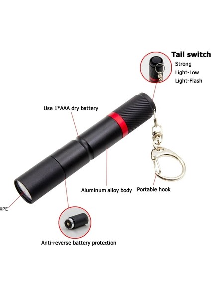 Küçük Ultra Küçük LED El Feneri Kanca ile Xpe Lamba Yuvası IP67 Açık Kamp Için Su Geçirmez Taşınabilir Mini El Feneri Acil Durum Lambası (Yurt Dışından) modelleri