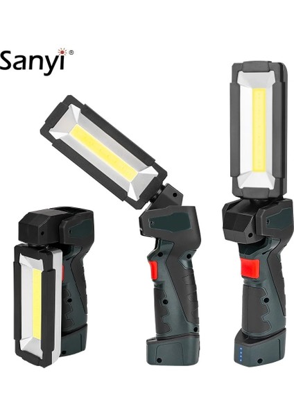 1 Parça Manyetik Çalışma Işığı 5 Mod Cob LED El Feneri Çift USB Arayüzü Tor Derece Döner Asılı Kanca Araba Tamiri Için (Yurt Dışından) fiyatları