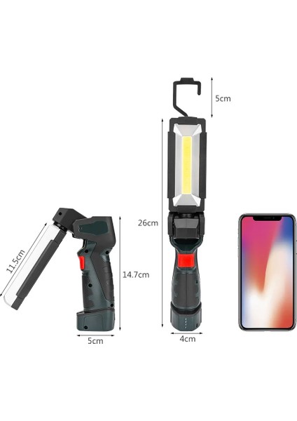 1 Parça Manyetik Çalışma Işığı 5 Mod Cob LED El Feneri Çift USB Arayüzü Tor Derece Döner Asılı Kanca Araba Tamiri Için (Yurt Dışından) indirimleri