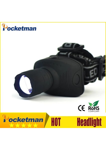 2000 Lümen LED Far Far El Feneri Ön Fener Zumlanabilir Kafa Feneri Bisiklete Kamp Avcılık Balıkçılık Z90 (Yurt Dışından)