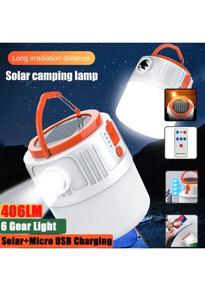 42LED Güneş USB Şarj Edilebilir Lamba LED Kamp Fener Taşınabilir Acil Durum Feneri Uzaktan Kumanda ile Açık Için USB Lamba (Yurt Dışından)
