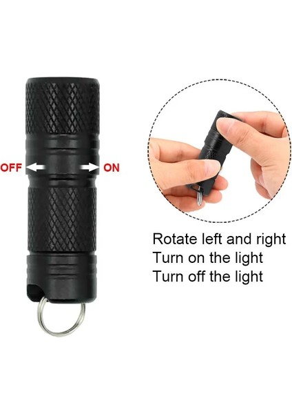 Döndür Ultra Parlak Mini Anahtarlık El Fenerleri Alüminyum Alaşımlı Küçük Fener Beyaz Işık Şarj Edilebilir Su Geçirmez Cep Torch Kamp Için (Yurt Dışından)