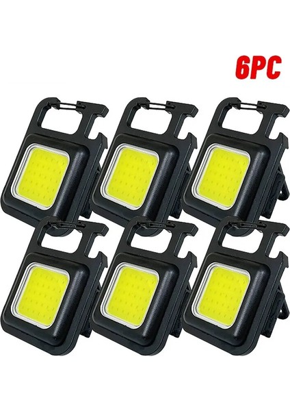 500MAH Tarzı 6 Adet Yüksek Güç USB LED El Feneri Rechargeablelamp Güçlü Manyetik Cob Çalışma Açık Kamp Işık Taşınabilir Anahtarlık Işık (Yurt Dışından)