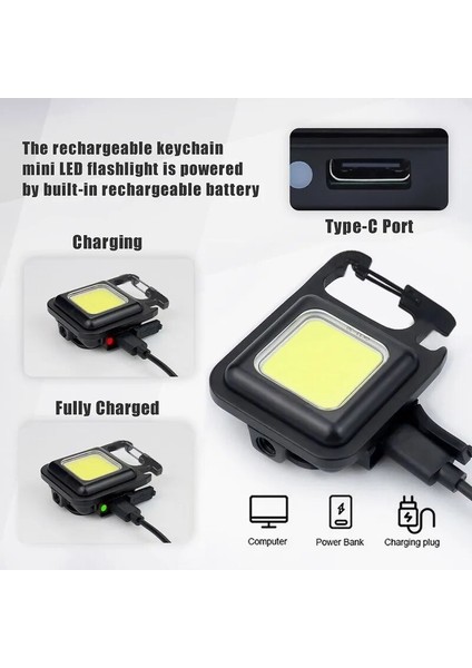 500MAH Tarzı 6 Adet Yüksek Güç USB LED El Feneri Rechargeablelamp Güçlü Manyetik Cob Çalışma Açık Kamp Işık Taşınabilir Anahtarlık Işık (Yurt Dışından) indirimleri