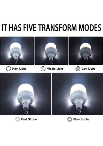 3 Parça 200 W Kamp Işık USB Şarj Edilebilir LED Ampul 5 Aydınlatma Modu Asılı Çadır Işığı Taşınabilir Acil Ampul Bahçe Için Açık Hava Aydınlatması (Yurt Dışından) fırsatları