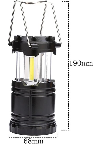 Cob Kamp Lambası Mini Cob Veya LED Çadır Fener Taşınabilir El Feneri Acil Durum Işığı Yürüyüş Balıkçılık Için 3 * Aaa Pil Işığı Tarafından Desteklenmektedir (Yurt Dışından)