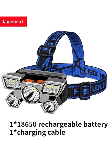 A-18650 LED Far Güçlü Kafa El Feneri Güçlü Farlar Balıkçılık Ön Fenerler Avcılık Şarj Edilebilir Lamba Kamp Ön Işıkları (Yurt Dışından)