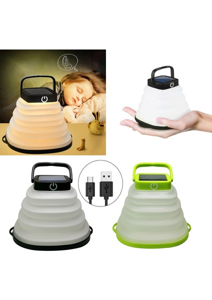 Yeşil Renk LED Güneş Işığı Katlanabilir El Feneri 3 Mod USB Kablosu Çadır Işıkları Fener Açık Güneş Lambası Kamp Işıkları Bahçe Dekorasyon (Yurt Dışından) fiyatları