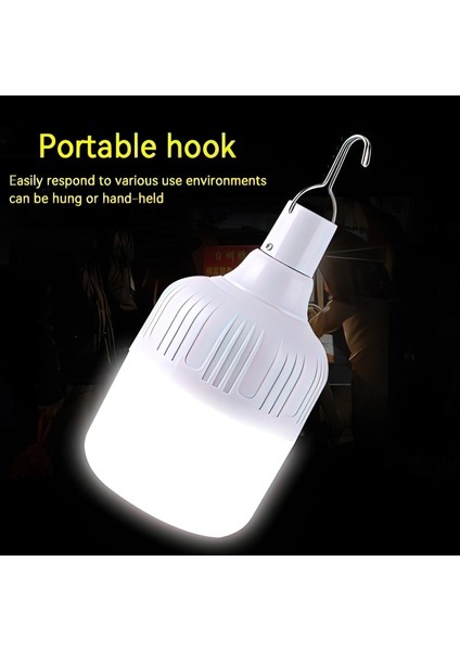 60W Taşınabilir Çadır Lambası Pil Fener Barbekü Kamp Işık Açık Ampul USB Şarj Edilebilir LED Acil Durum Işıkları Veranda Sundurma Bahçe Için (Yurt Dışından)