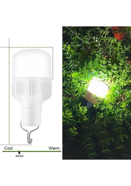 60W Taşınabilir Çadır Lambası Pil Fener Barbekü Kamp Işık Açık Ampul USB Şarj Edilebilir LED Acil Durum Işıkları Veranda Sundurma Bahçe Için (Yurt Dışından)