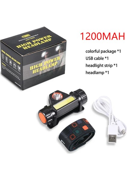 1200MAH Headworn Güçlü Işık El Feneri Şarj Ultra Parlak Uzaktan Dış Mekan Ultra Hafif Çok Fonksiyonlu Ev LED Far (Yurt Dışından)