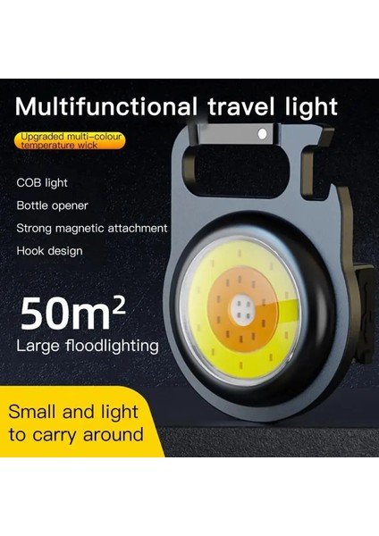 Beyaz Mini LED Anahtarlık Işık Çok Fonksiyonlu Taşınabilir Işık Cob Acil Durum Lambası Mini El Feneri Açık Balıkçılık Kamp Işık (Yurt Dışından)