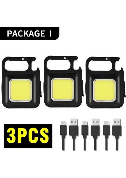 Ben Mini LED El Feneri Taşınabilir Çalışma Işığı Cep Anahtarlıklar El Feneri USB Şarj Edilebilir Açık Kamp Küçük Işıklar Tirbuşon (Yurt Dışından)