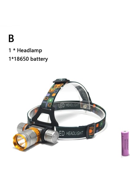 Siyah Stil B Yüzme 5800LM T6 Dalış Kafası Lambası Su Geçirmez Far LED Aydınlatma LED Far Işığı Torch + Pil + Aarger (Yurt Dışından)