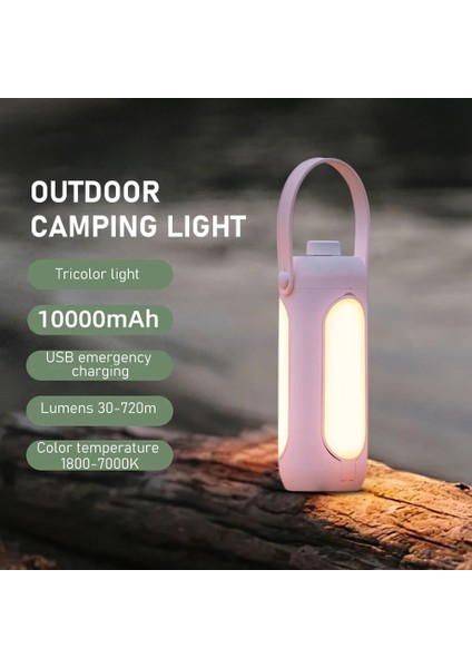 Beyaz Taşınabilir Kamp Işık Katlanır Kamp Lambası Kademesiz Karartma Katlanır Kamp Lambası Usbcharging Açık Kamp Fener Güç Bankası (Yurt Dışından)