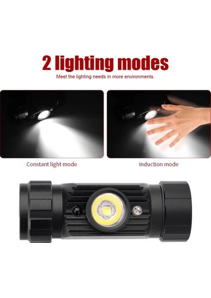 Siyah Stil B Boruit Güçlü Far Mini LED Ir Sensörü Far USB Şarj Edilebilir Far Su Geçirmez Kafa Feneri Kamp Avcılık Lambası (Yurt Dışından) fiyatları