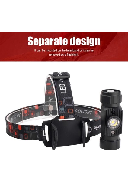 Siyah Stil B Boruit Güçlü Far Mini LED Ir Sensörü Far USB Şarj Edilebilir Far Su Geçirmez Kafa Feneri Kamp Avcılık Lambası (Yurt Dışından) indirimleri