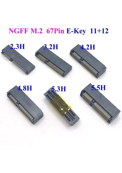 M-Key Stili 2,3 Saat 1 Adet Yenı M.2 Konektörü 67 P A B E M Anahtar Ngff Arayüz Soketi SSD H = SSD Yuvası Ngff Soket (Yurt Dışından)