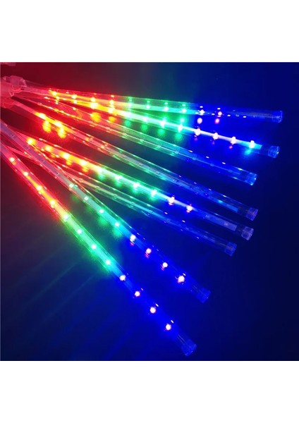 Xiyu Shop 50CM-8PCS-SET Tarzı Renkli 30 Cmcm LED Meteor Yağmuru Garland Tatil Şerit Işık Açık Su Geçirmez Peri Işıkları Bahçe Sokak Noel Dekorasyon (Yurt Dışından)